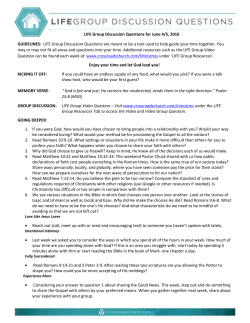 LIFE Group Discussion Questions