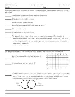 CCGPS Geometry Unit 10 &ndash; Probability 10.2 &ndash; Homework Name