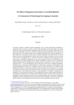 The Effect of Regulatory Intervention in Two