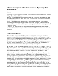 Effects of encouragement on free throw accuracy on Hope College