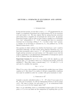 LECTURE 4: SURFACES IN EUCLIDEAN AND AFFINE SPACES 1
