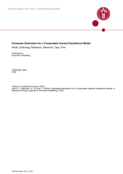 Parameter Estimation for a Computable General Equilibrium Model