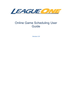 Online Game Scheduling User Guide