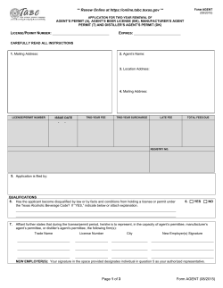 agent - Texas Alcoholic Beverage Commission