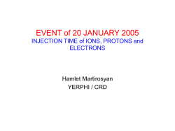 EVENT of 20 JANUARY 2005 INJECTION TIMES of IONS