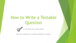 How to Write a Testable Question