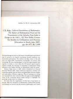 C.K Raju, Cultural Foundations of Mathematics: The Nature of