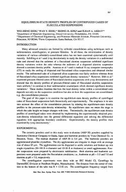 equilibrium-state density profiles of centrifuged cakes of flocculated