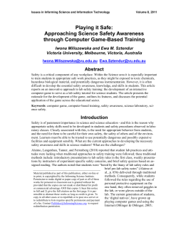 Playing it Safe: Approaching Science Safety Awareness through