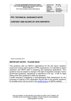 ppc technical guidance note content and scope of site reports