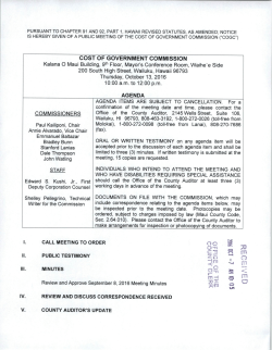 IS HEREBY GIVEN OF APUBLIC MEETING OF THE COST OF