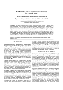 Path Following with an Optimal Forward Velocity for a Mobile Robot