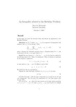 An Inequality related to the Birthday Problem
