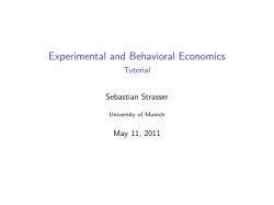 Experimental and Behavioral Economics