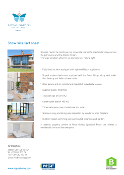 Show villa fact sheet