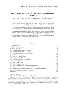 EXTENSIONS OF RUBIO DE FRANCIA`S EXTRAPOLATION
