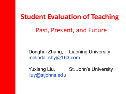 Student Evaluation of Teaching