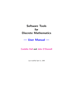 Software Tools for Discrete Mathematics &mdash; User Manual &mdash;