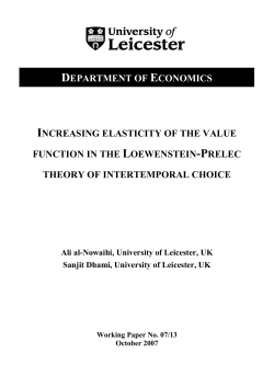 INCREASING ELASTICITY OF THE VALUE FUNCTION IN THE