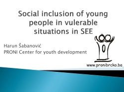 Social inclusion of young people in vulerable situations in SEE