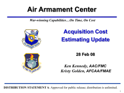 Acquisition Cost Estimating Update