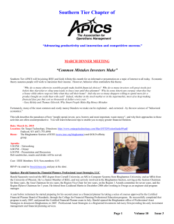 March 2001 - APICS Student Chapter at Binghamton University