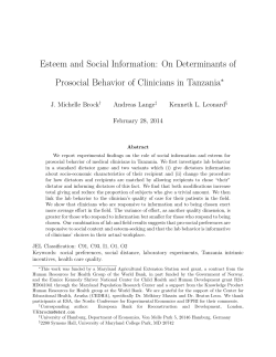 Esteem and Social Information: On Determinants of Prosocial