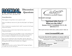 Sermon Notes - Covenant Evangelical Methodist Church