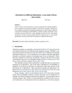 Alternatives in different dimensions: a case