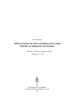 applications of non-cooperative game theory in