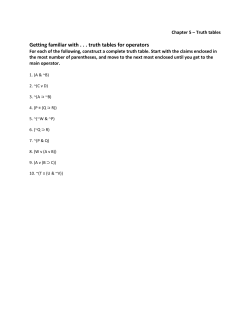 Getting familiar with . . . truth tables for operators