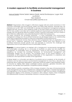 A modern approach to facilitate environmental management