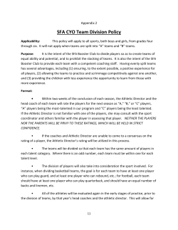 SFA CYO Team Division Policy - St. Francis of Assisi Boosters