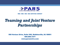 PARS Environmental, Inc. A WBE / MBE / DBE / SBE CERTIFIED