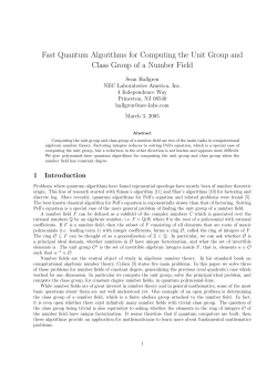 Fast Quantum Algorithms for Computing the Unit Group and Class