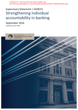 Strengthening individual accountability in banking