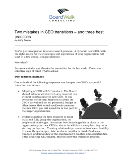 2 Mistakes in CEO Transitions... and 3 Best Practices