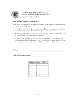Sample Exam Sample Solution