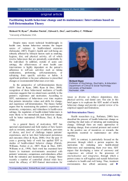 Facilitating health behaviour change and its maintenance