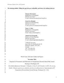 Filling the gap between walkability and observed walking behavior.