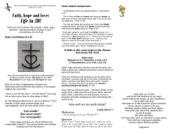 Faith, hope and love: Life in 3D!