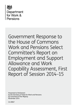 Government Response to the House of Commons Work