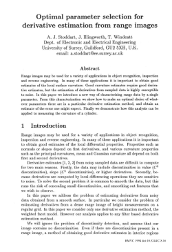 Optimal parameter selection for derivative estimation from range