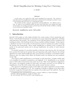 Model Simplification for Meshing Using Face Clustering A. Sheffer1