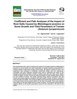 Coefficient and Path Analyses of the Impact of Root Galls Caused by