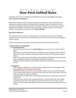 Slow-Pitch Softball Rules - Mason Recreation