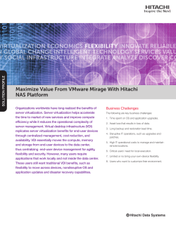 Maximize Value From VMware Mirage With Hitachi NAS Platform