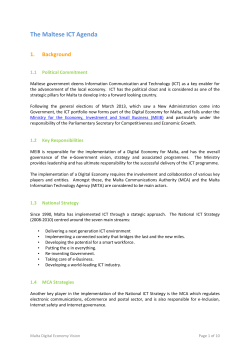 The Maltese ICT Agenda - Ministry for the Economy, Investment and
