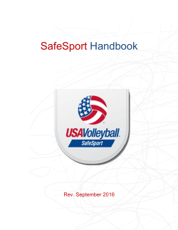 SafeSport Handbook - Volleyball Ref Training