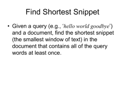 Find Shortest Snippet